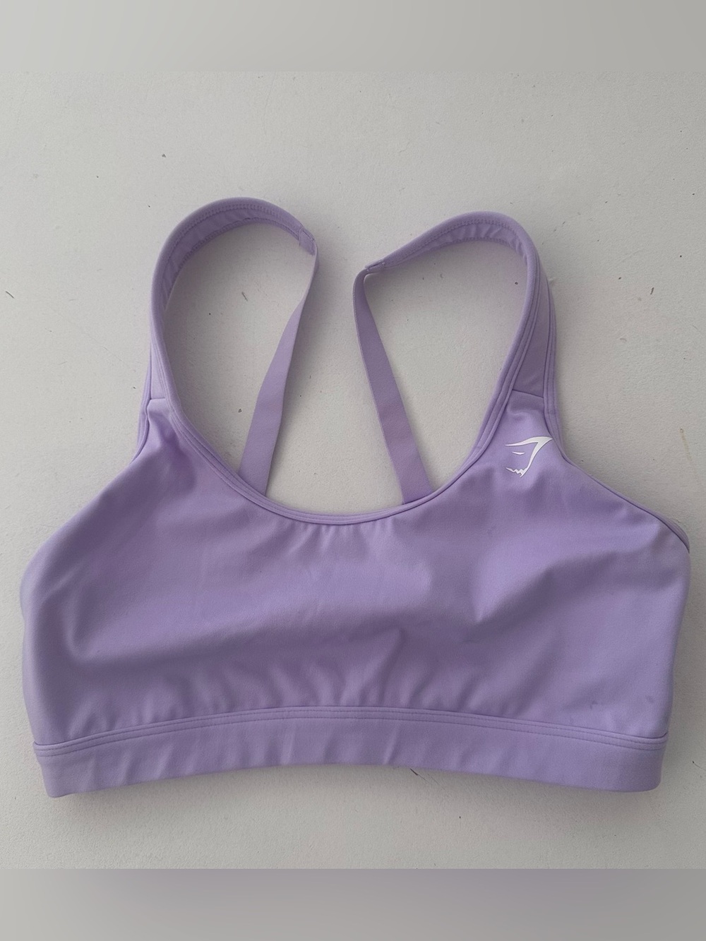 Gymshark Scoop Neck Sports Bra (light purple / pastel purple shade). Small